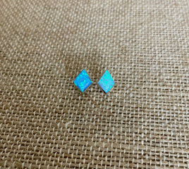 Maryann Meha Blue Opal Diamond Stud Earrings