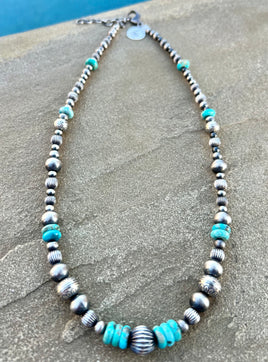 18"-20" Turquoise Graduated Pearl Necklace