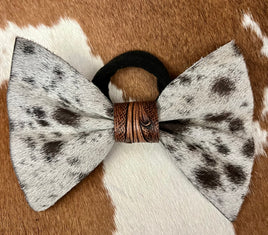 Cowhide & Tooled Leather Bow
