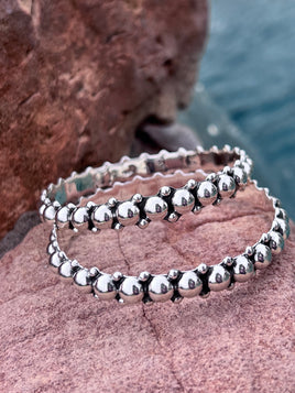 Beaded Sterling Silver Bangle