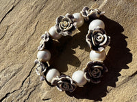 
              A Rare Bird Pearl & Roses Stretchy Bracelet
            