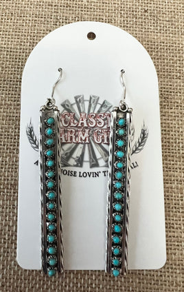 Stephen Halo Turquoise Snake Eye Zuni Earrings