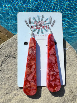 Julianna Garcia Apple Coral Slab SS Earrings