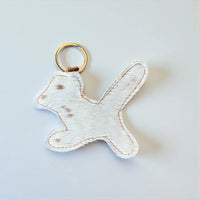 
              Roadrunner Tooled Leather & Cowhide Keychain
            