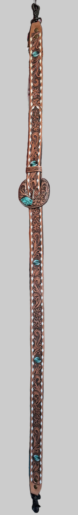 Tooled Leather Buckle Handbag Crossbody Strap