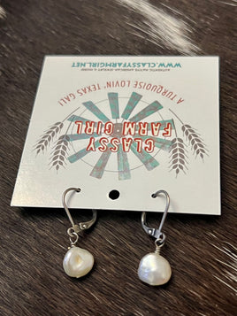 Fresh Water Pearl Lever Back Earrings