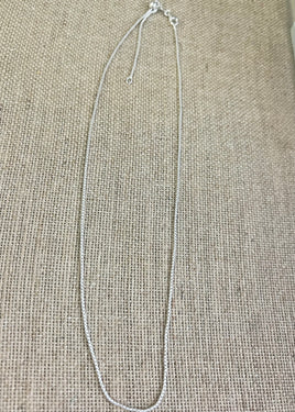 Adjustable Half Round Box Sterling Silver Chain