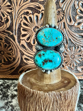 Robert Shakey Kingman Double Stone Ring