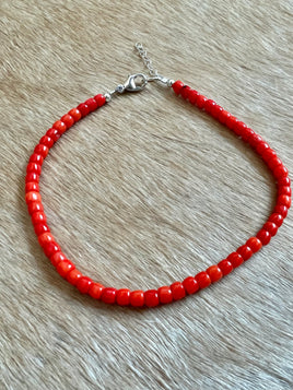 Apple Coral Anklet