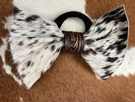 Cowhide & Tooled Leather Bow