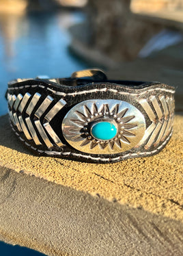 Frank Armstrong Kingman Sterling Silver & Leather Bracelet