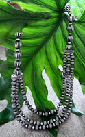 
              Fluted Beaded 3 Strand SS Necklace
            