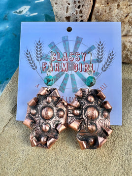 DeVanna R Willie Copper & Turquoise Earrings