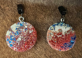 *Queen Bee Red, White & Blue Round Clip Freshie (Set of 2)