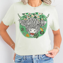 St. Patrick's Day Highland Cow Bandana Tee