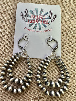 Ester Reano Double Beaded Hoop Lever Back Earrings