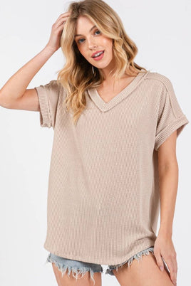 Zutter Crinkle V Neck Tee