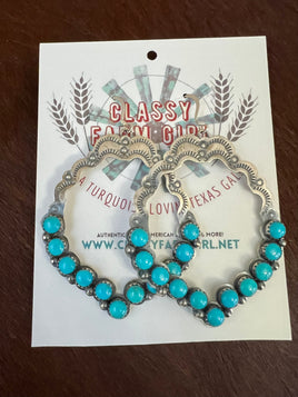 Julie Etsitty White Buffalo Dangle Earrings