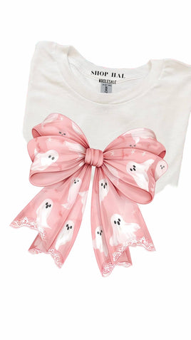 Pink Ghost Bow Tee