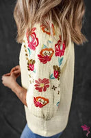 
              Floral Embroidered Ricrac Puff Sleeve Blouse
            