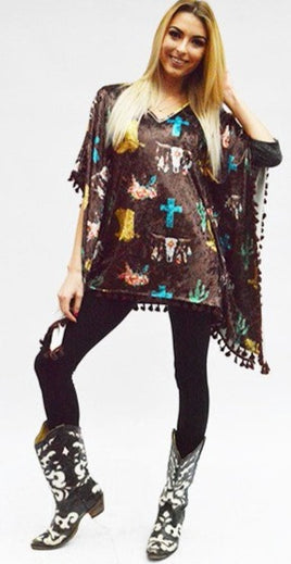 Skull Cross Boot Poncho