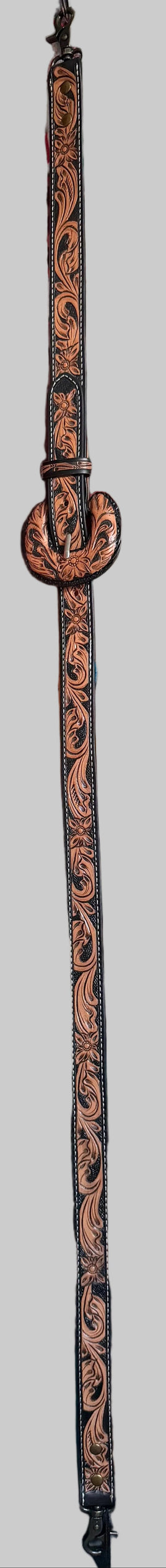 Tooled Leather Buckle Handbag Crossbody Strap