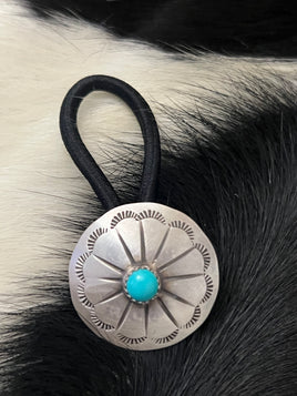 Phil Lynn Concho Turquoise Hair Tie