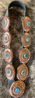 
              Justin Concha Copper Turquoise Sampler Belt
            