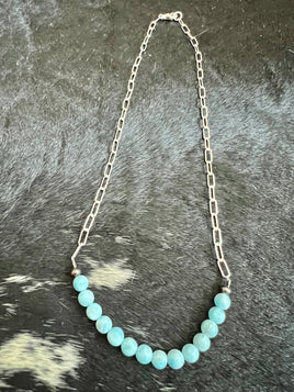 Larimar Bar Necklace