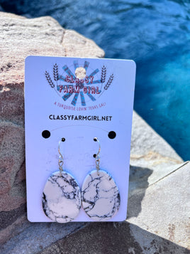 Ronald Chavez Natural Howlite Slab Earrings