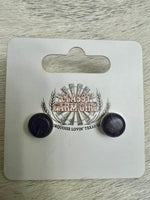 
              Charoite Round Stud Earrings
            