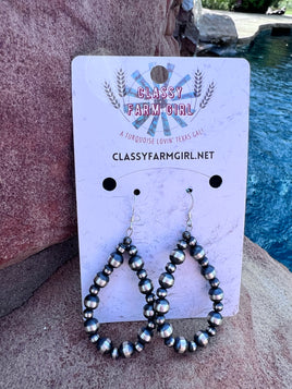 Graduated Pearl Hoop SS Earrings