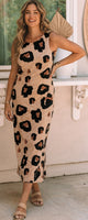 
              Leopard Split Sleeveless Maxi Dress
            