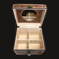 
              Tooled Leather Mirror Jewelry Box
            