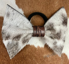 Cowhide & Tooled Leather Bow
