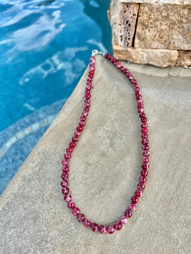 Ruby Impression Jasper Beaded Necklace