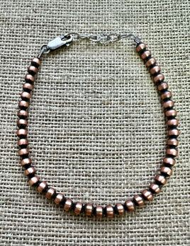 4 mm Copper Bead Bracelet