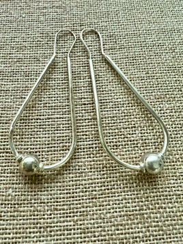 Plain Bead Sterling Silver Earrings