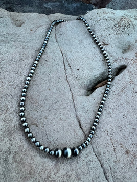 16" Graduated Bead SS Necklace