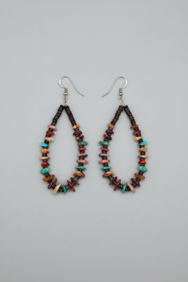 Jeanette Calabaza Multi Nugget & Heishi Hoop Earrings