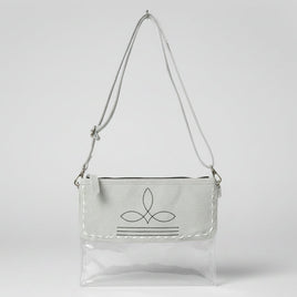 Boot Stitch Suede Clear Crossbody Bag