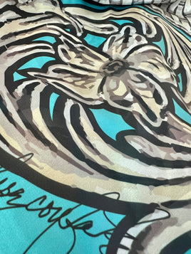 A Rare Bird Shop -Turquoise Black & Taupe Wild Rag