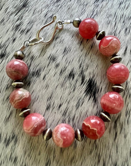 Rhodochrosite Saucer Bracelet