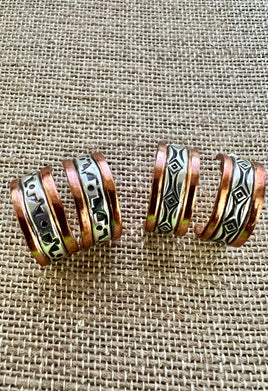 Landon Secatero Copper & Sterling Silver Hoop Earrings