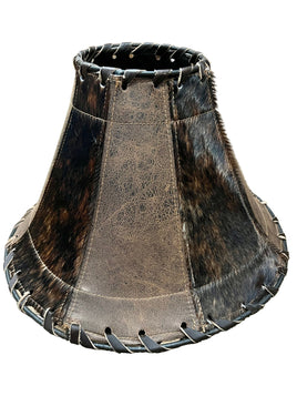 Cowhide & Leather Lampshade-Medium