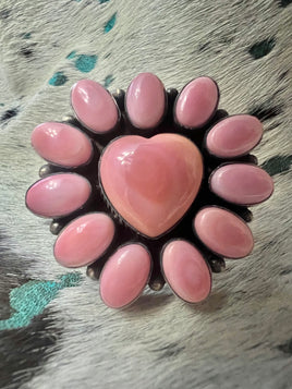 Pansy Johnson Conch Shell Heart Cluster Ring