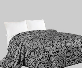 Mia Silver Floral Throw Blanket