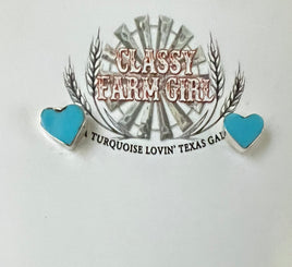 Heart Turquoise Stud Earrings