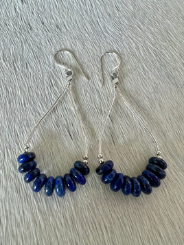 Lapis Liquid Silver Hoop Earrings