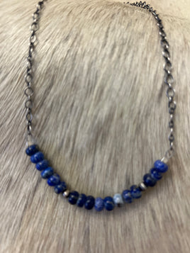 Lapis Bar Necklace